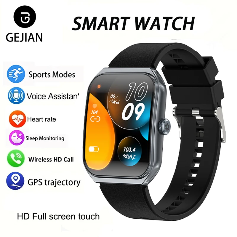 

Новинка 2025 года, 1,952-дюймовый сенсорный изогнутый экран, разрешение 410*502, 5,0, Bluetooth-вызов, монитор сердечного ритма, кислорода в крови, часы