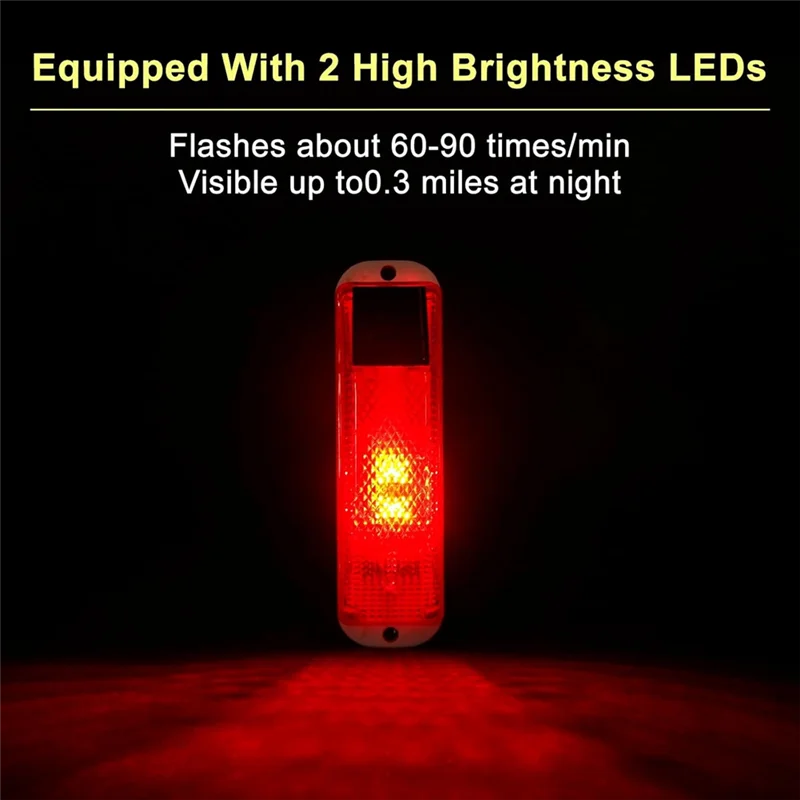 B50B-Fluci di avvertimento solari, base magnetica per lampada stroboscopica solare luminosa, luce di sicurezza per baliza LED impermeabile per esterni, confezione da 4