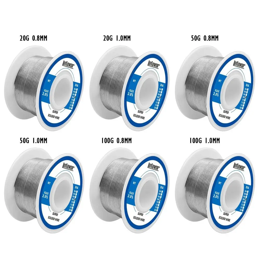 FLUX 2.0% Low Temperature Welding Wire No-clean 20g 50g 100g 0.8 1.0mm Soldering Wire Roll Low-melting Lighter Solder Wire