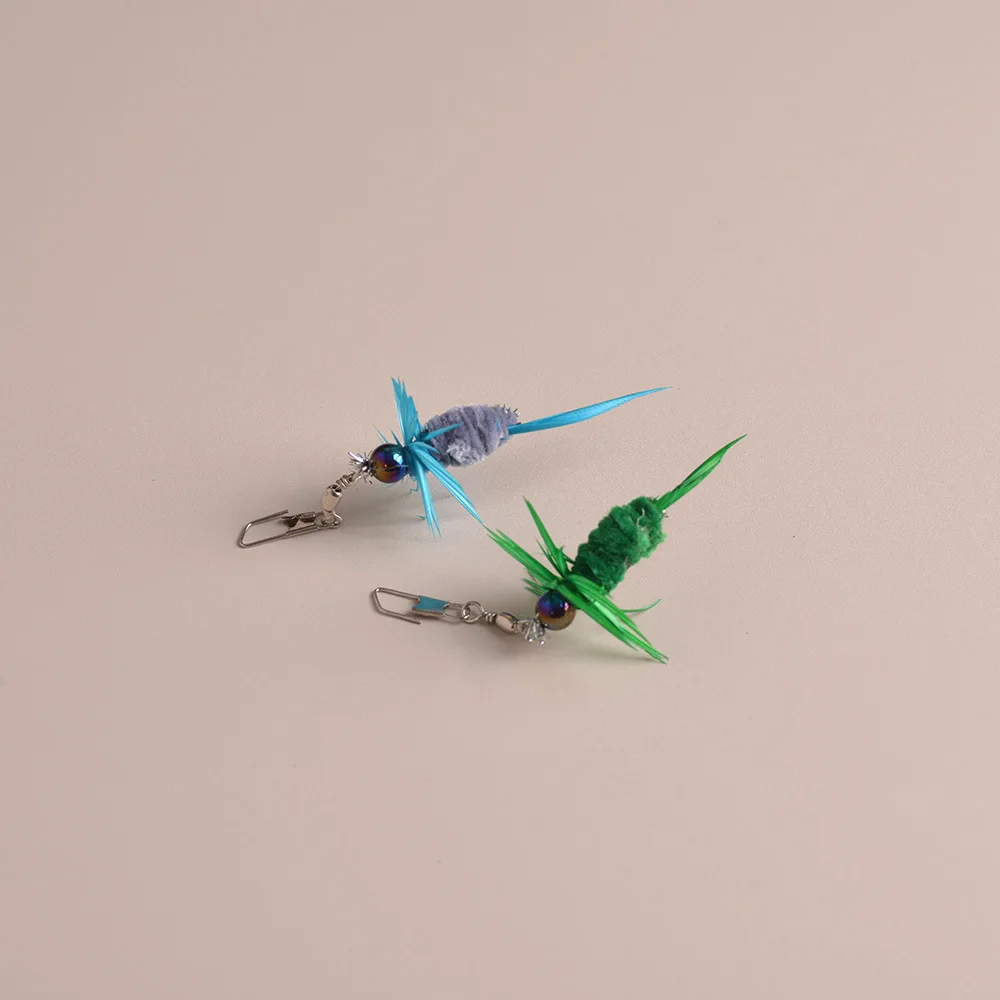 2 repuestos para varitas de juguete para gatos con cabeza insecto - imagen 3
