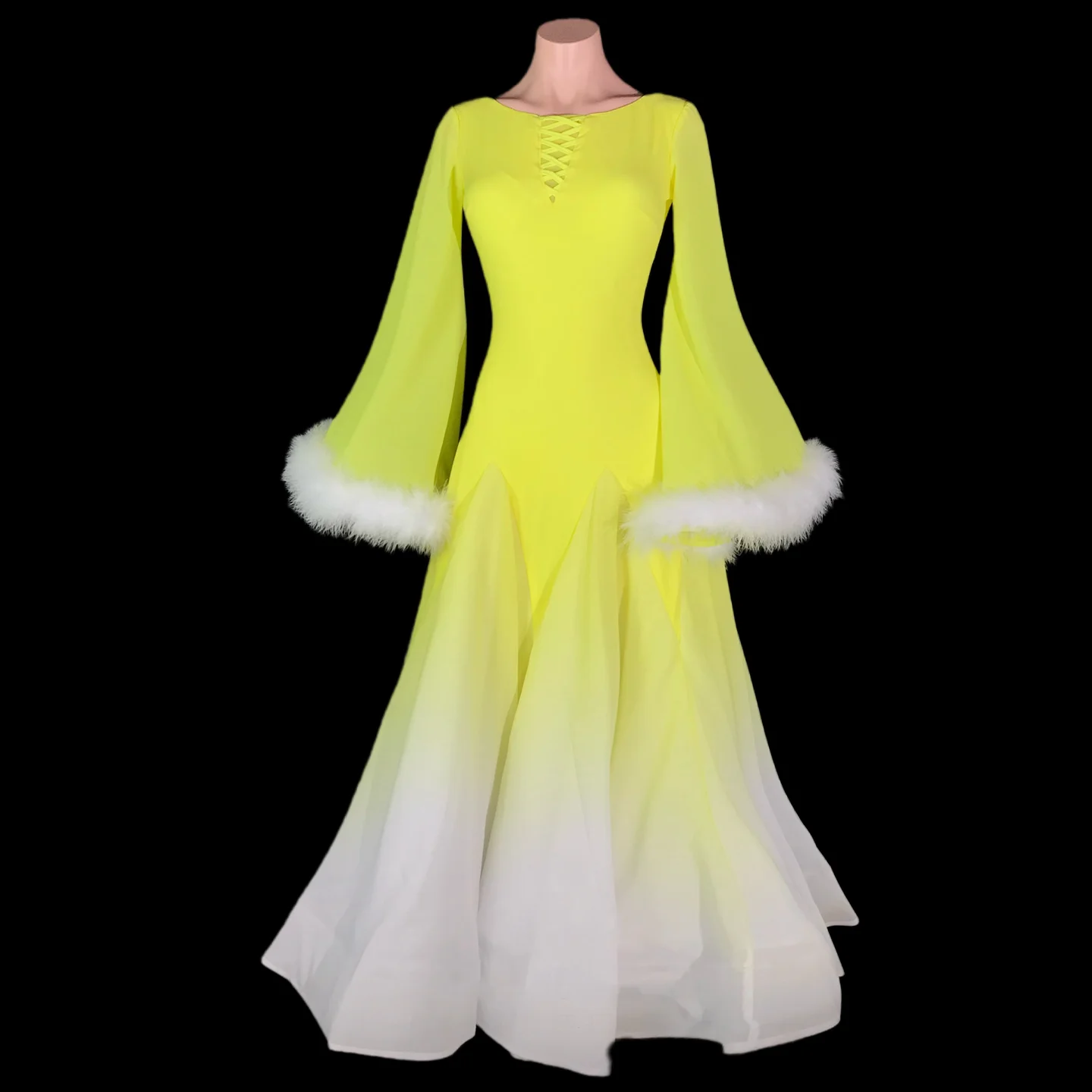 Vestido de baile latino AB Stone para mujer, adulto, niños, de gama alta, personalizado, moderno, ganso, amarillo, negro, piscina, Samba