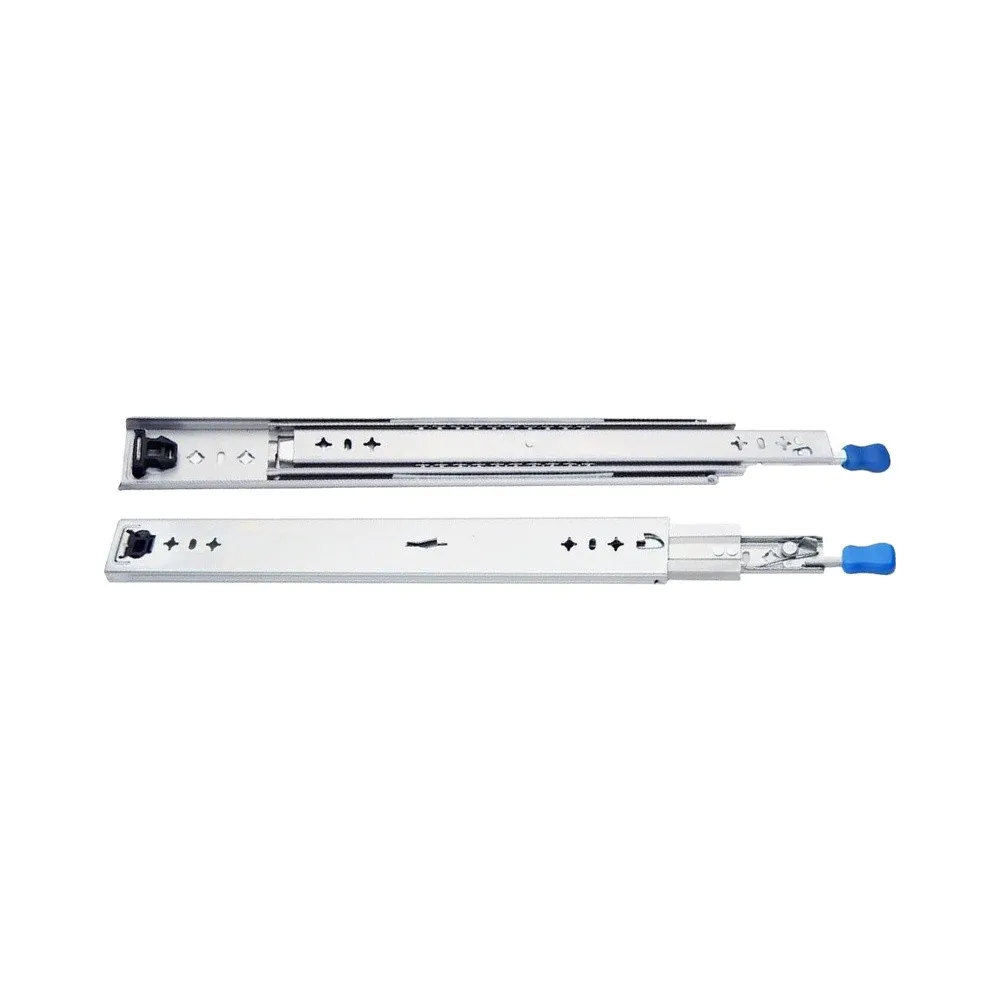 53mm Wide Lockable Buffer Slide Rails for RVs Industrial Cabinets Drawers 10in 12in 14in 16in Three Section 53mm