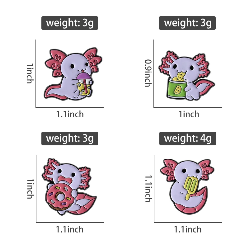 السمندر دونات عصير الآيس كريم المينا دبابيس لطيف الكرتون دبابيس ظهره الملابس شارة التلبيب مجوهرات هدية للأصدقاء