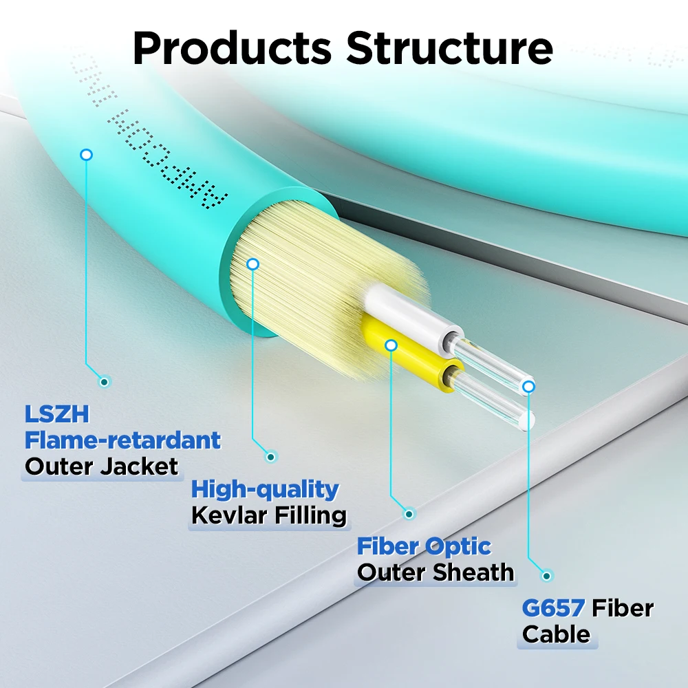 AMPCOM 액티브 광 케이블, 시스코, 미크로틱, 포티넷, 유비퀴티 등용 AOC 어셈블리, 100G QSFP28-4x25G SFP28 브레이크아웃