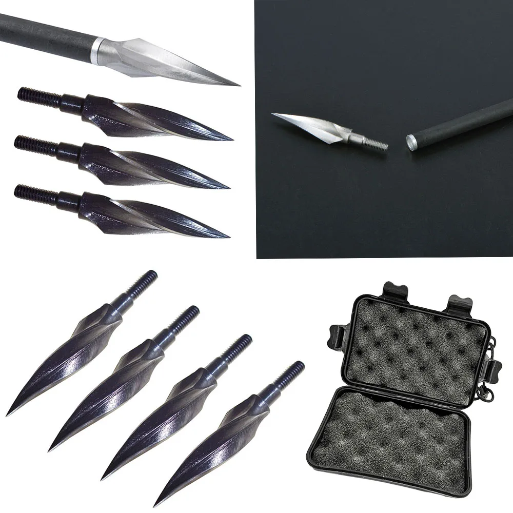 

12pcs Archery Broadhead Points 150Grain Arrowheads Bow Arrow Target Shooting Hunting Training Arrow Tips Storage Box Accessory
