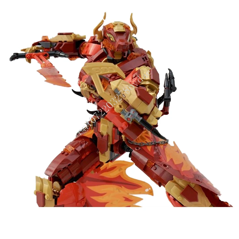 1343 Uds Dragon Kai Mech MOC vista de calle creativa modelo de bloques de construcción arquitectura DIY educación ensamblaje modelo juguetes regalos