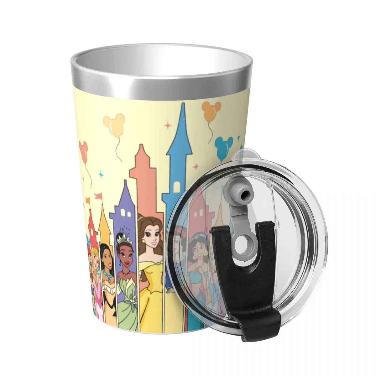 Cartoon Princess Snow White Moana Cinderella Cups 12oz Tumbler Stainless Steel Vacuum Insulated Tumblers Mug With Straw