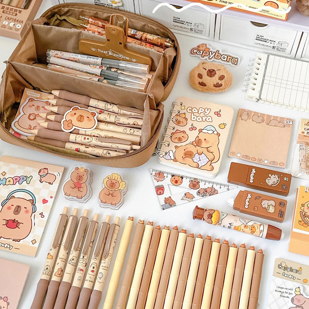 5-laags transparant etui met grote capaciteit Leuke elegante modieuze schoolbenodigdheden voor middelbare schooljongens Meisjes draagbaar