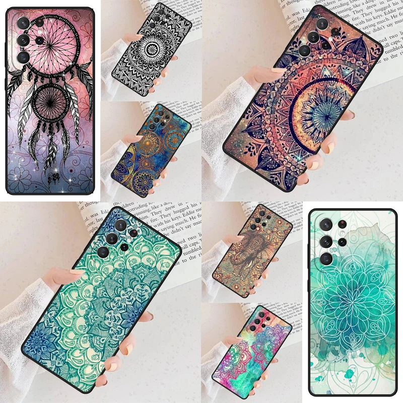 Indian Pattern Mandala Cell Phone Case for Samsung Galaxy S26 Ultra S25 S24 S23 S22 S21 S20 Note10 Cover