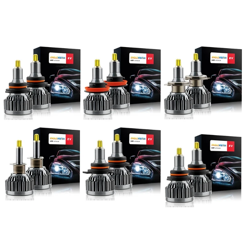 

2Pcs Headlight Bulbs Upgraded 360-degree H7 LED Bulbs 60W Bright Conversion Kits Dropship