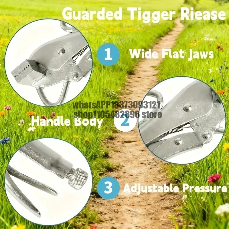 Locking Sheet Metal Clamp Flat Extra Wide Duck Bill Vice Auto Body Pull Clamps & Welding Shaping Pliers