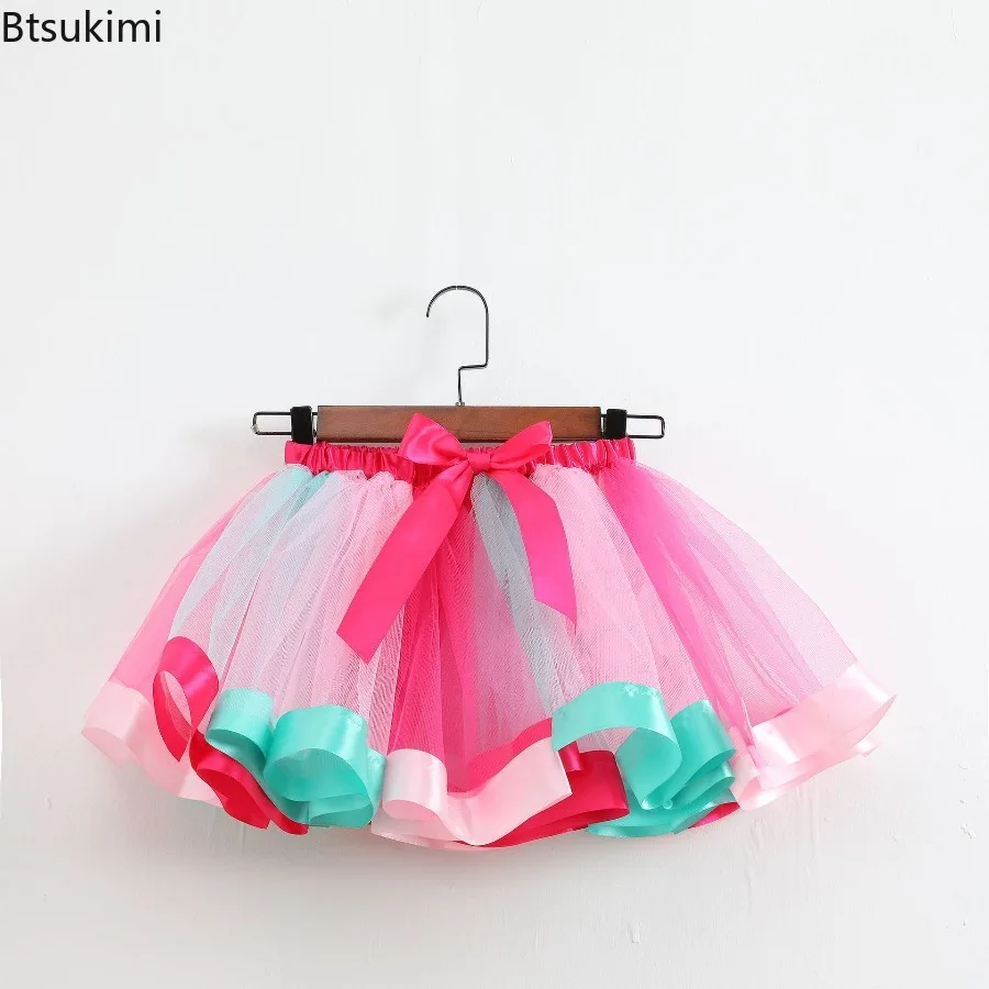 Jupe Tutu pour filles de 2 à 8 ans, jupe moelleuse en Tulle pour fête d'anniversaire, Costume de noël avec bandeau, jupes pour filles