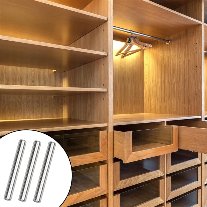 ABJY-100Pcs مسامير من الفولاذ المقاوم للصدأ، 5 مم × 40 مم مسامير دعامة رف لأثاث أرفف الخزانات