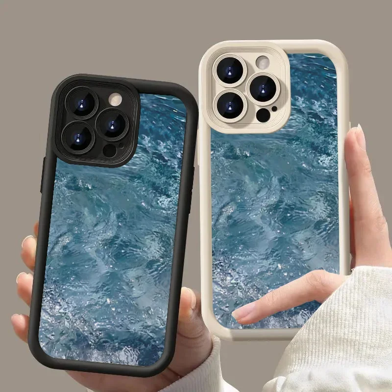 Luxury Sunrise At Sea Silicone Case for iPhone 15 14 13 12 11 Pro Max Plus X XR XS Max 7 8 Plus SE 2020 2022 Shockproof Cover