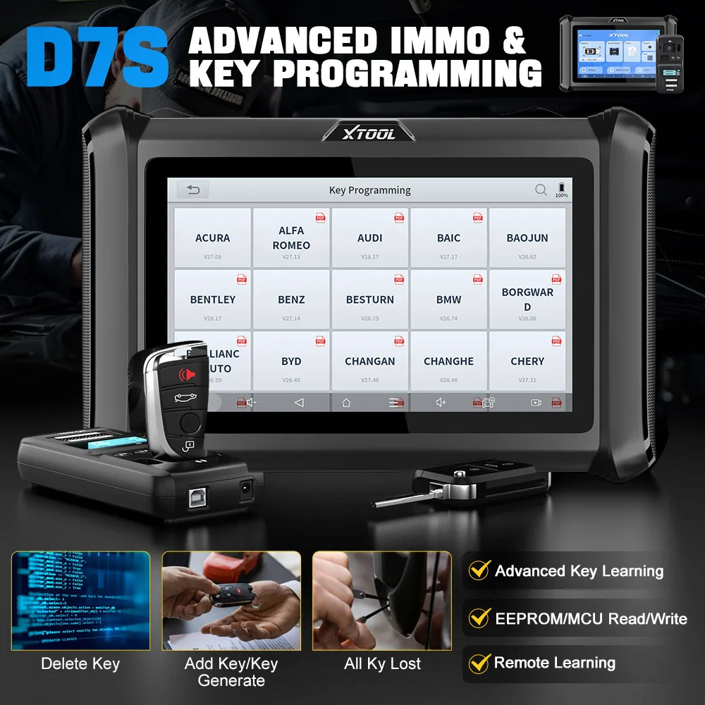 Picture 5: XTOOL D7S New Update Advance Universal Obd2 Scanner Ecu Programmer Programming Tool Key Machine Automatic Obd Diagnostic 2025