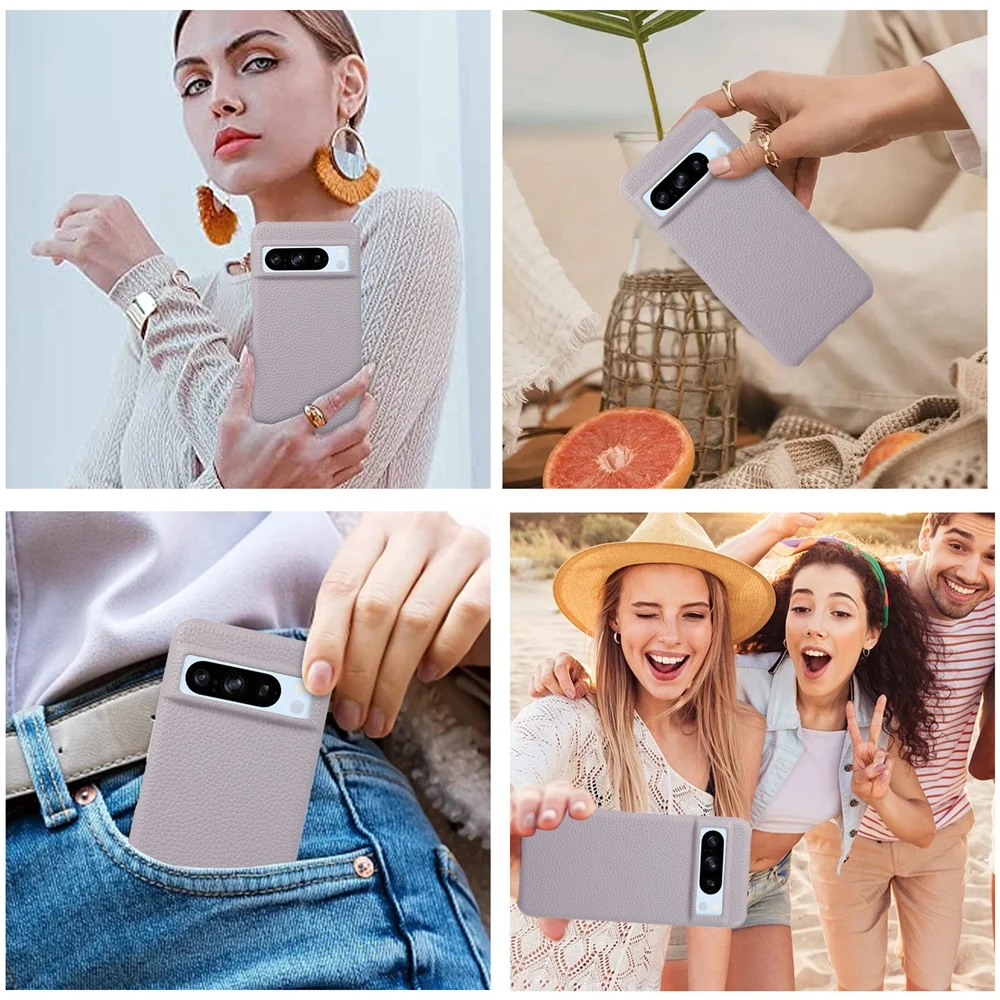 Litchi Pattern Leather Case For Google Pixel 11 10 9 Pro XL 8 7 6 Pro 9A 8A 7A 6A 10A Top and Bottom Empty Hard Shockproof Cover
