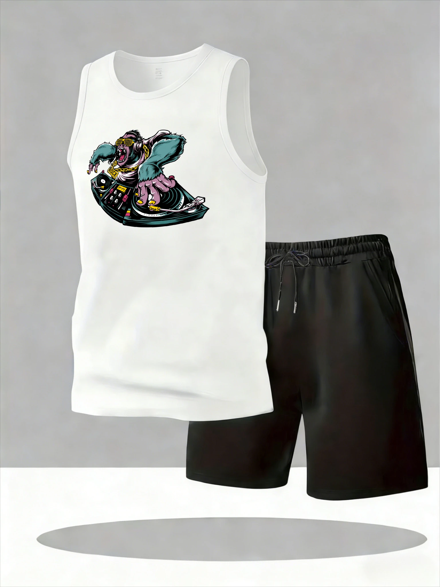 

Men's Tank Top Sets 2026 Summer Quick drying beach oversize Breathable running men's suits Old money man crewneck sports