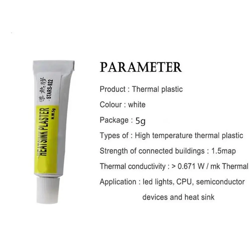 Pasta térmica adhesiva conductora térmica, compuesto de pasta de silicona de PU de calor, disipador de GPU conductor, procesador de refrigerador, grasa W7H3