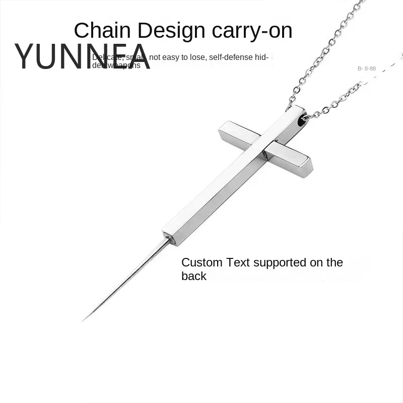 Cross Necklace Women Self-Defense Weapon Women's Survival Wolf-proof Artifact Self-defense Necklace Pendant