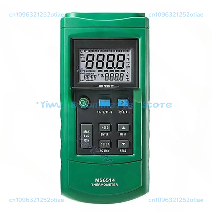 MS6514 Dual Channel Digital Thermometer Data Logger Thermocouple Temperature sensor Tester USB Interface 1000Sets Data