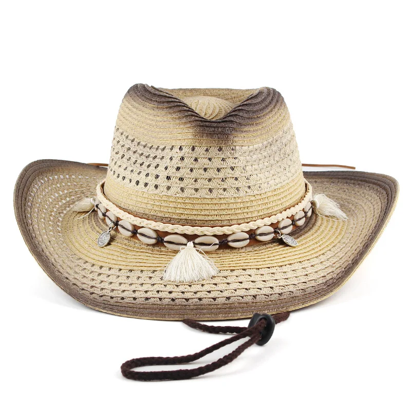 european-and-american-women's-summer-hollow-out-outdoor-straw-hat-western-cowboy-hat-ethnic-style-jazz-retro-hat