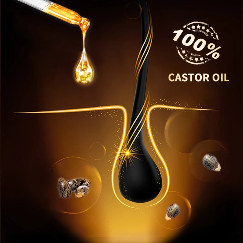 Potenziatore per ciglia con olio semi ricino liquido più spesso più lungo per crescita efficace delle ciglia da 30