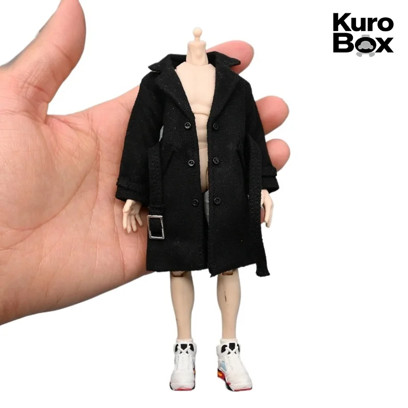 

Одежда для фигурок Mirrfig 1/12: шерстяное пальто средней длины в британском стиле для фигурок с квадратной головой и мускулистым телосложением, аксессуары для тела.