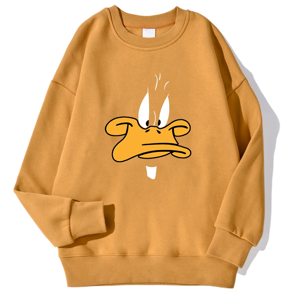 Cartoon Duck Personalized Print Printing Woman Hoodies Hip Hop Autumn Warm Hoodie Casual Fashion Hoody Harajuku Oversized