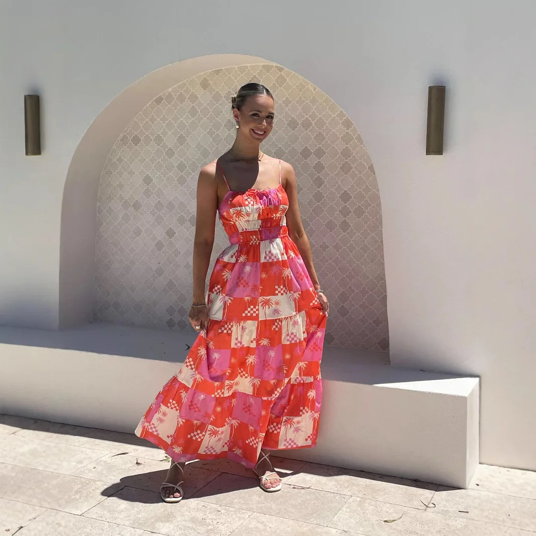 ชุดเดรสยาวฤดูร้อนแบบเซ็กซี่ สายเดี่ยว เอวสูง ผ้าถักโพลีเอสเตอร์ สวมใส่สบายสำหรับผู้หญิง คุณภาพสูง แฟชั่นสำหรับสุภาพสตรี