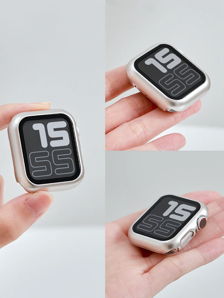 PC-Gehäuse für Apple Watch 11 42 mm 46 mm 2025 Matte Hard Bumper Displayschutzfolie Gehärtetes Glas + Abdeckung iWatch Serie 10 Zubehör