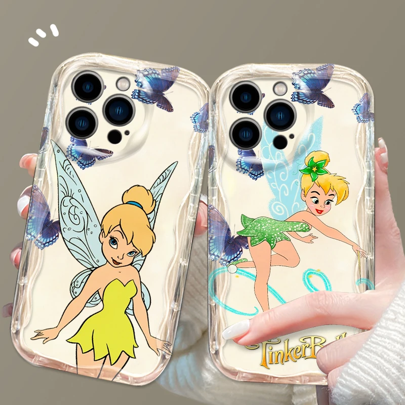 Disney-Tinker Bell Art Phone Case, Wave Oil Funda, adequado para Apple iPhone 15 14 13 12 11 XS XR X Pro Max Plus