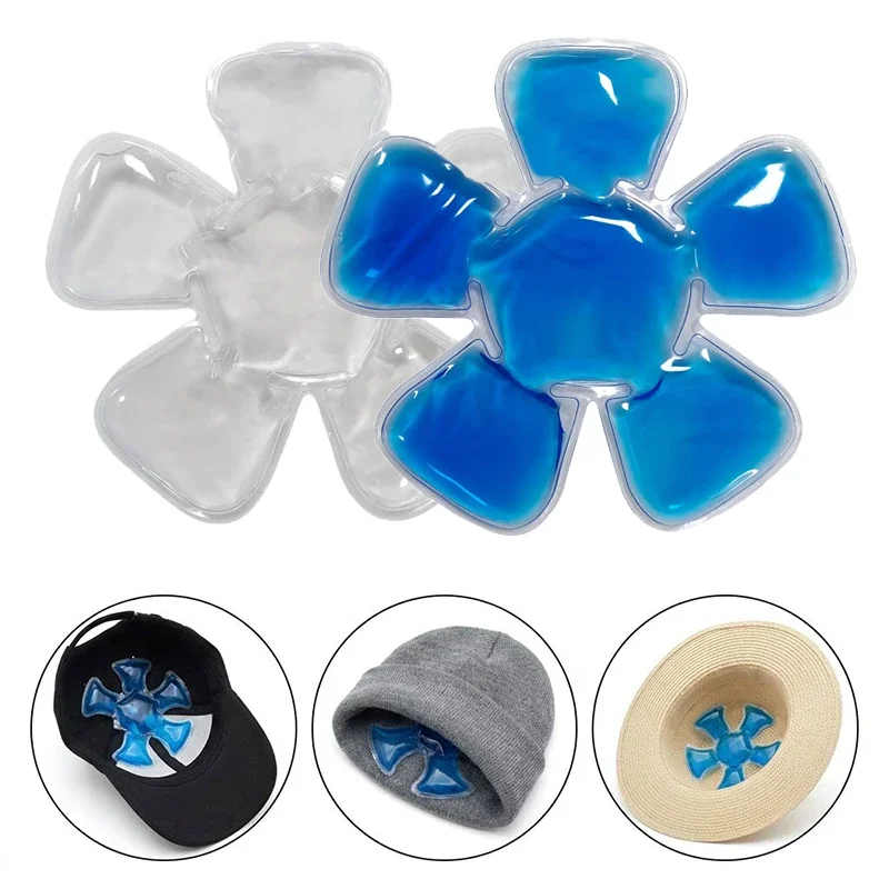 Blue Adjustable PVC Gel Ice Pack Reusable Cooling Pad for Helmets And Hats Portable Travel Cold Compress Outdoor Accessory