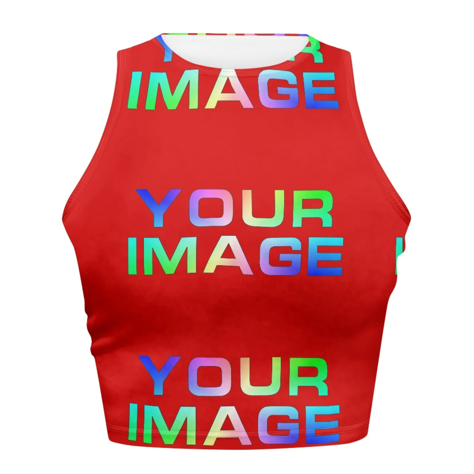 Women's Halter Neck Crop Tank Top Sleeveless O-Neck Backless Slim Fit Summer Casual Basic Custom Print On Demand image 6