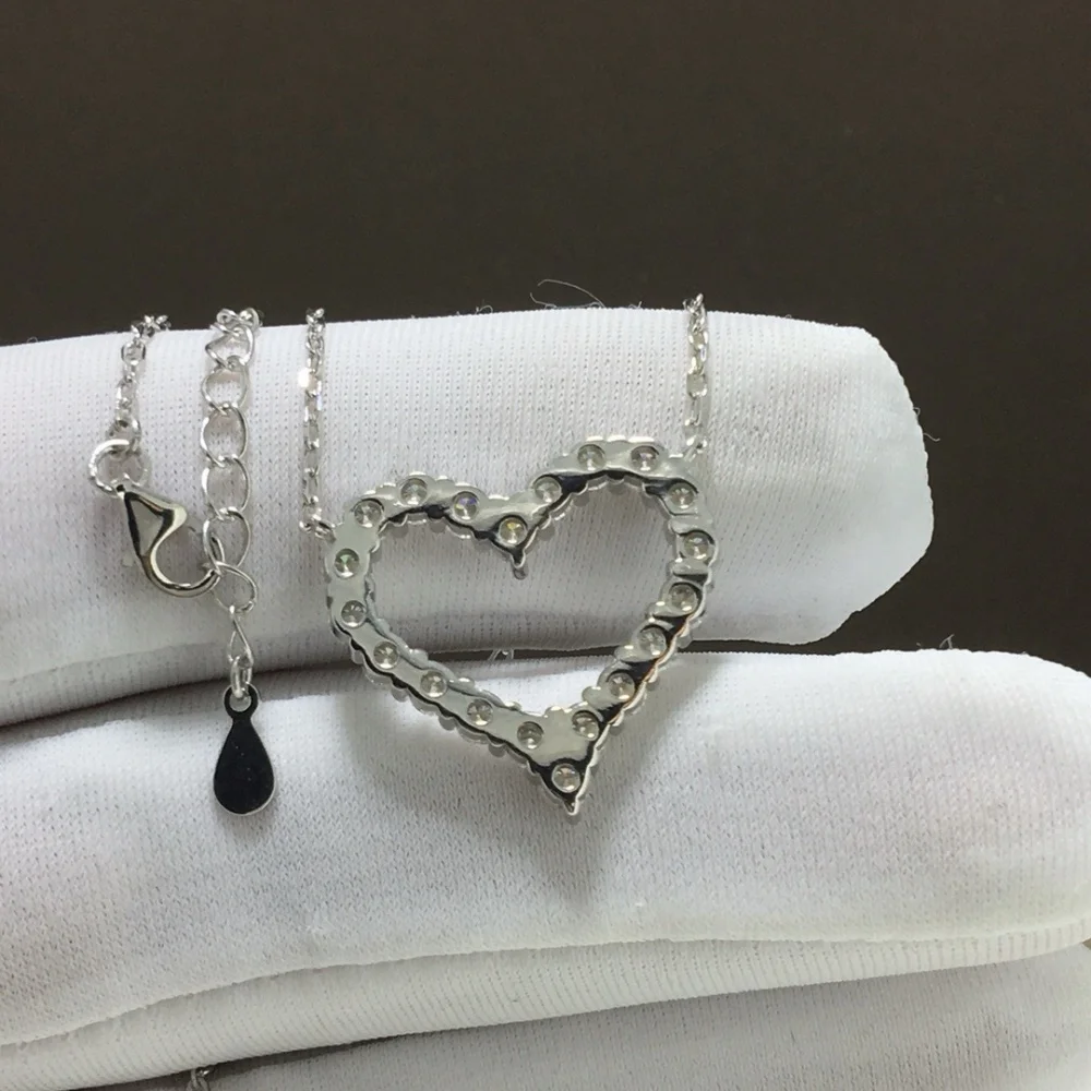 S925 High Quality Moissanite Diamond Heart Pendant Fashion Elegance Jewelry Birthday Women Mature Charm Gift