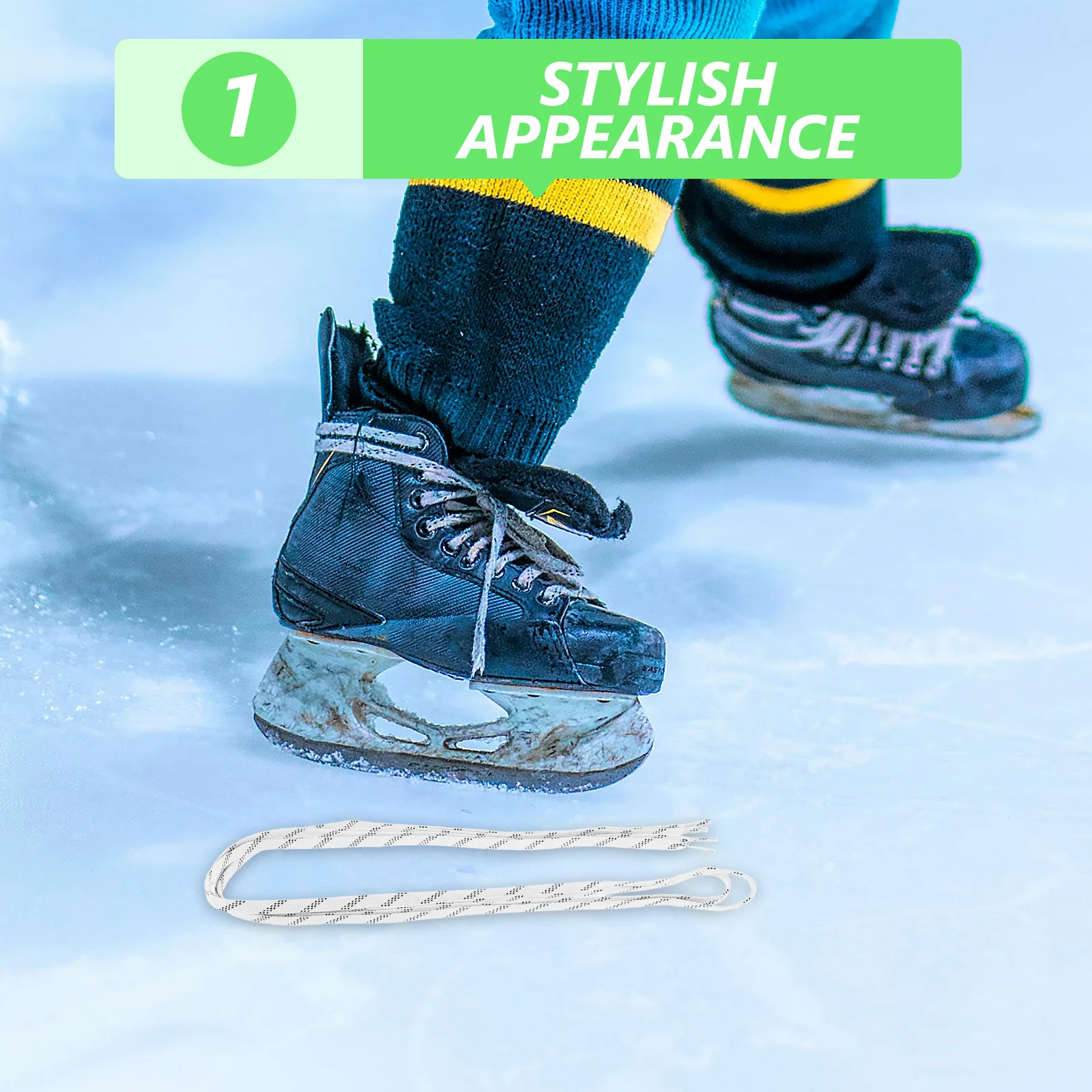 

1 Pair Flat Hockey Laces Replacement Waxed Durable Anti-Slip Adjustable For Ice Skates Roller Skates Ski Boots Stylish Colors