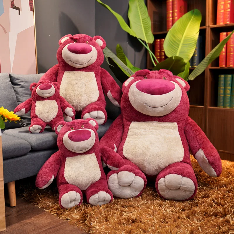 

Miniso плюшевые игрушки с клубничным медведем, детские куклы, маленький медведь, плюшевые куклы, подарок на день рождения для девочек