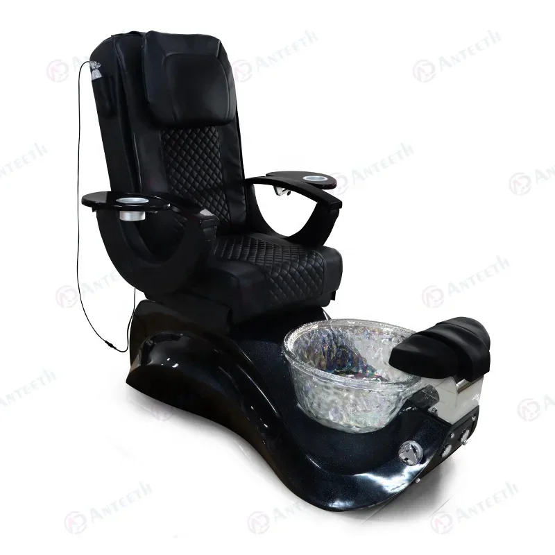 

Luxury Spa Furniture Black Adjustable Manicure Chair Nail Salon With Massage Function Foot Modern Pedicure