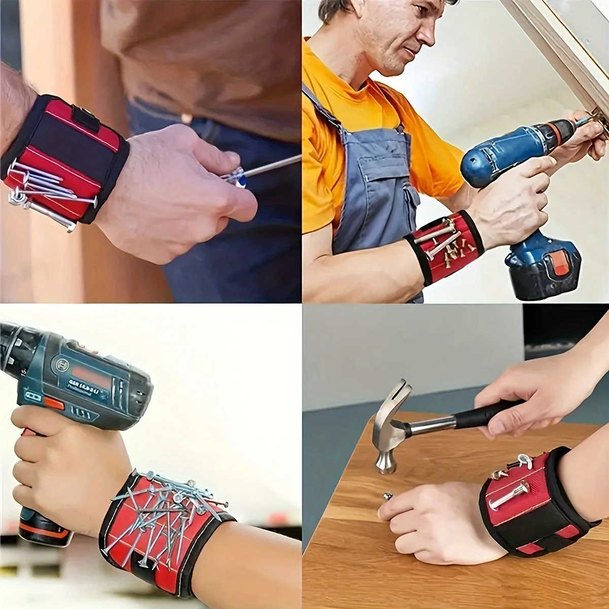Magnetic Wristband for Holding Screws,Nails, Drilling Bits,Wrist Tool Holder Belts with Strong Magnets Cool Gadgets - view 6