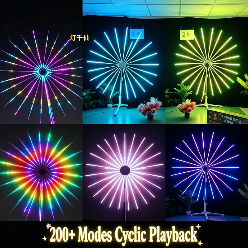 2026 Programmable Pattern Electronic Firework Decor Lights, Waterproof Anti-freeze, Outdoor New Year Celebration Ornaments