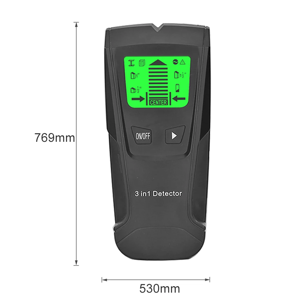 Metal Detector Metal Wood AC Cable Finder Scanner Handheld Wall Detector Finder Wall Scanner LCD Display Wires Depth Tracker