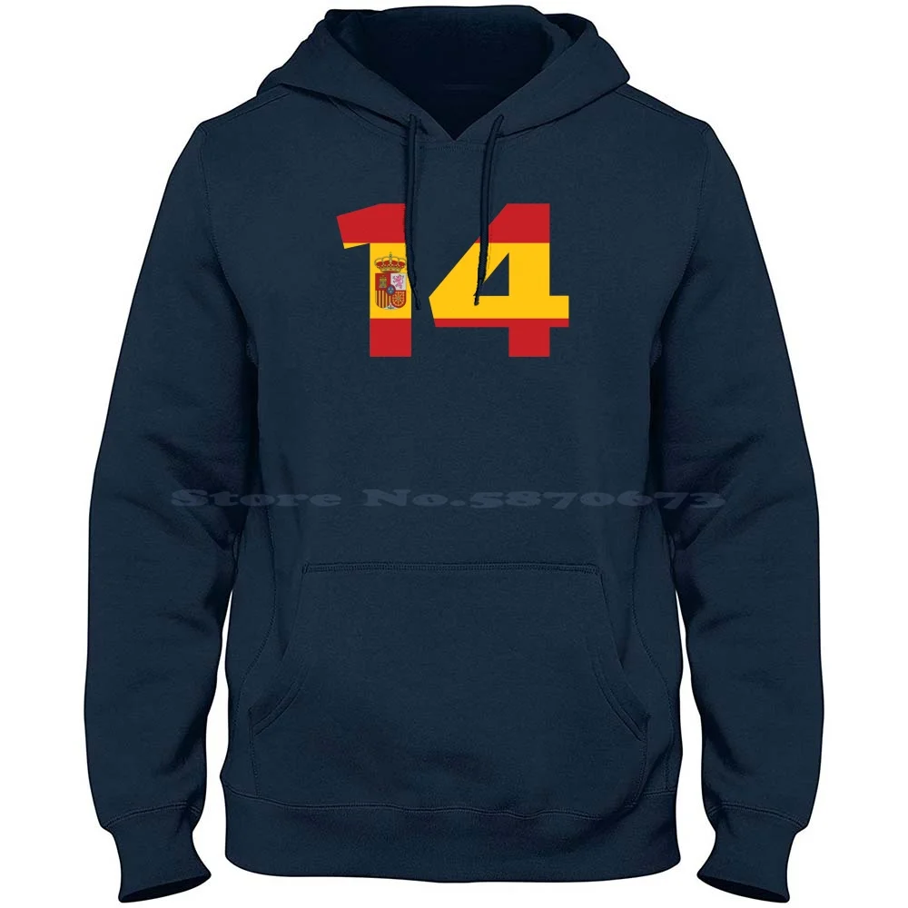 Spanish 14 100% Cotton Hoodie 14 Fourteen Spain Spanish Flag Complete Racer Asturias Galicia Rookie Spanish Racing Driver