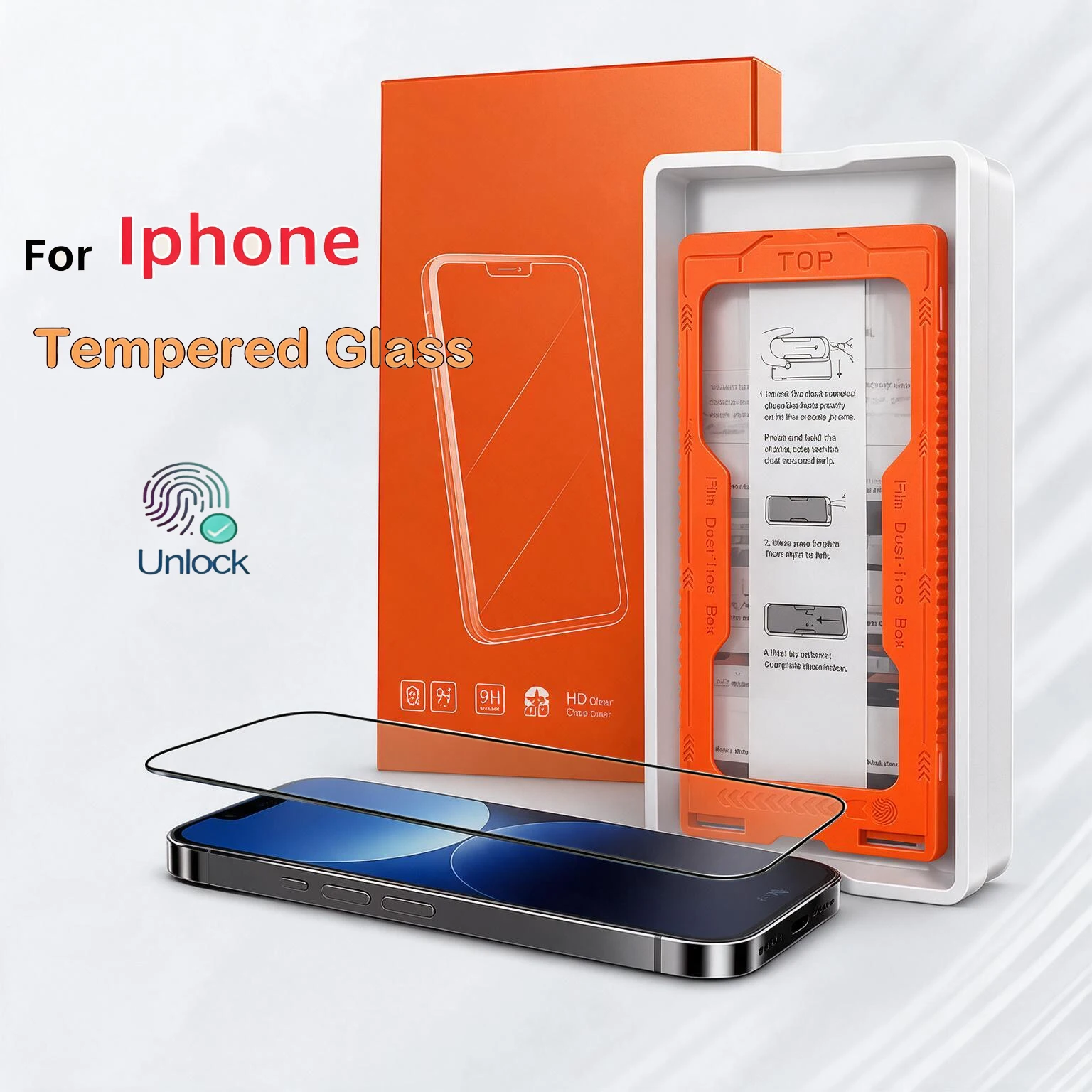 2 pezzi per iPhone 16 Pro Max, pellicola protettiva per schermo IP 15 Plus, vetro temperato 9H, installazione senza polvere, trasparente, copertura totale.