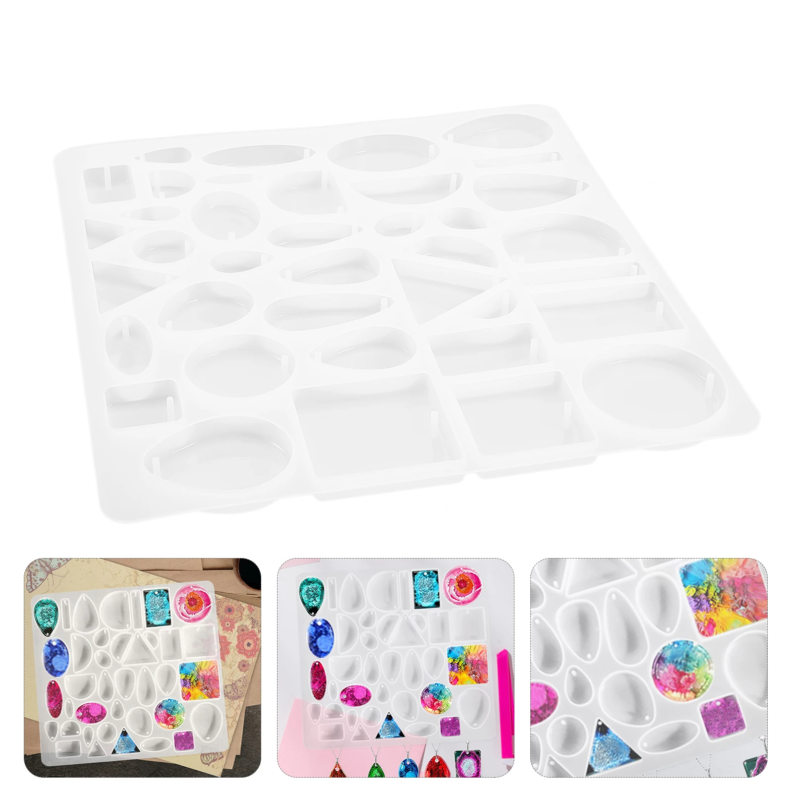

Pendant Mold Resin Earrings Jewelry Silicone Molds For Diy White Epoxy Mould Pendants