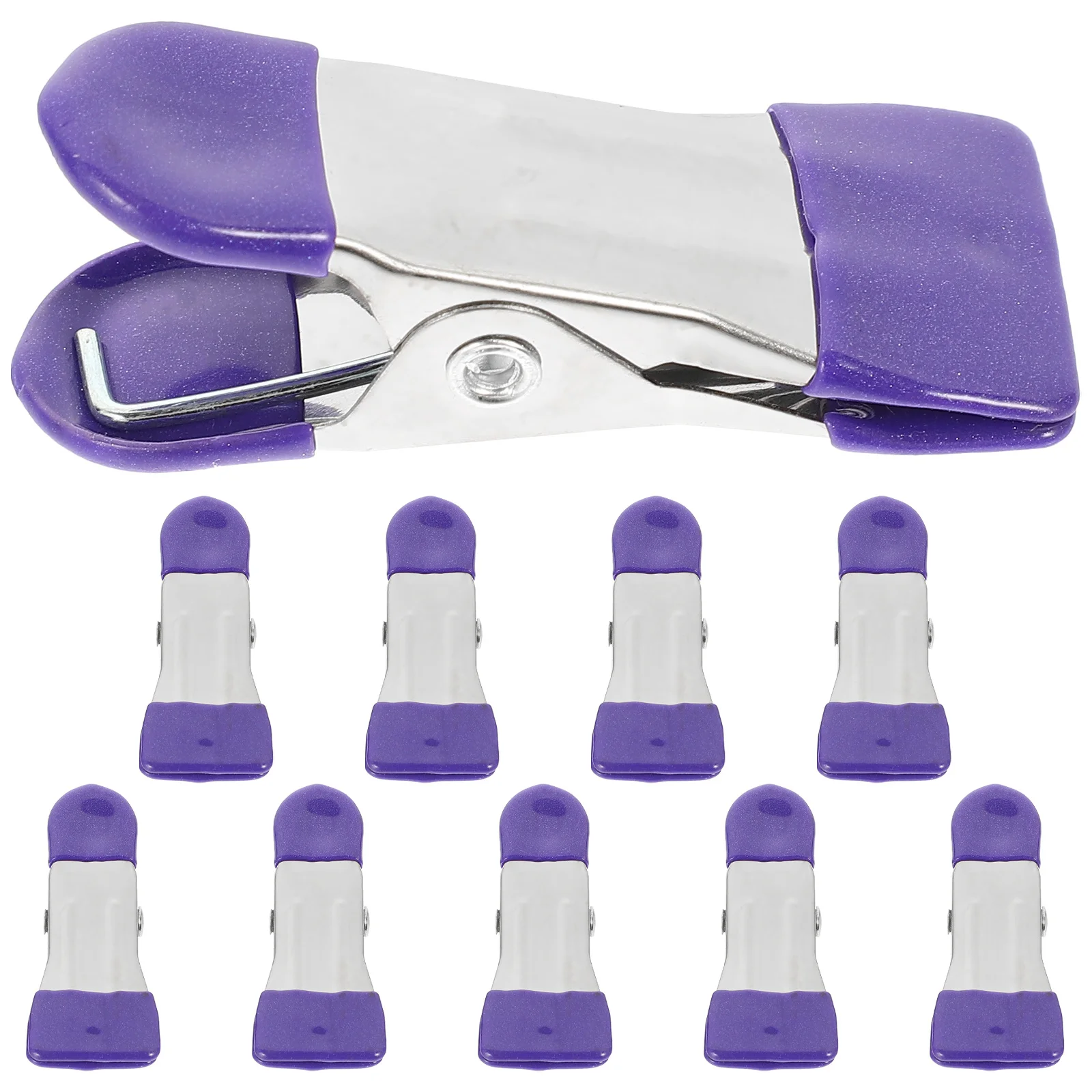 

10pcs Clothes Clips Multipurpose Stainless Steel Windproof Clothing Clips For Quilt Towel Blanket Drying Household Use