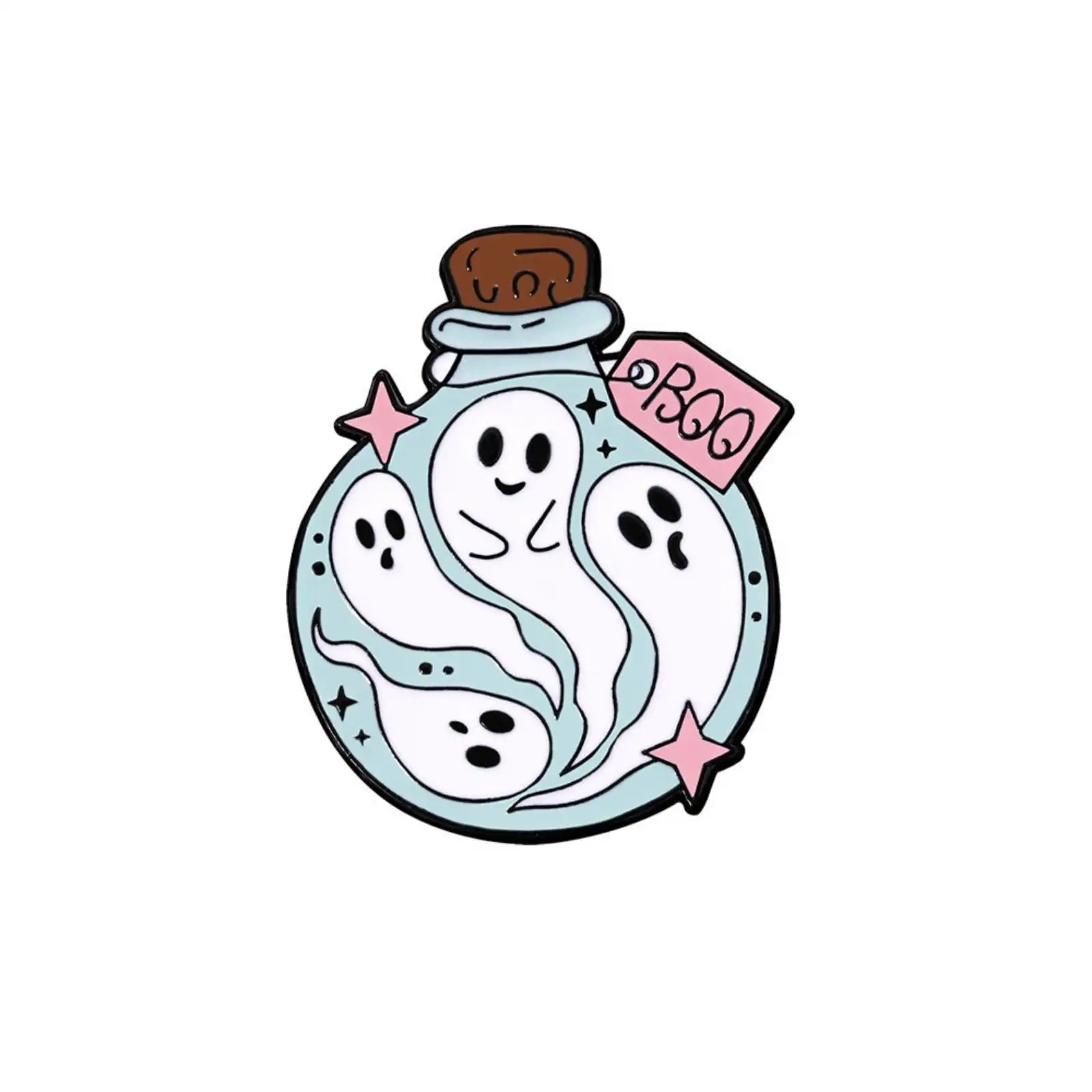 Cartoon-Geist-Brosche für Damen und Herren, Metallabzeichen, Schmuck, Accessoires, Halloween, Kindergeschenke – Detail 5