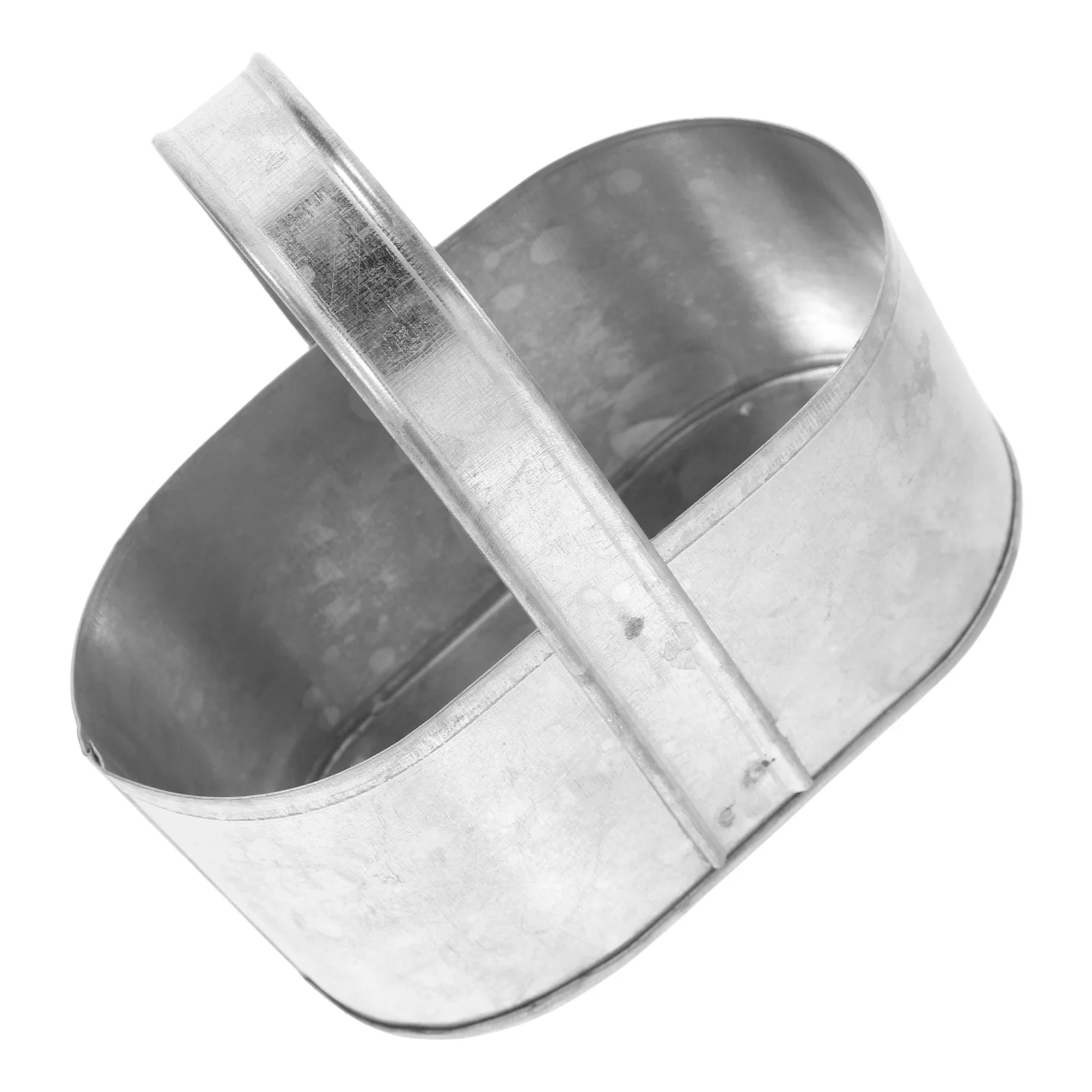 

1pc Iron Flower Basket Vintage 2-Section Metal Planter With Handle For Home Decor Garden Storage Rustic Outdoor Fence Hanging