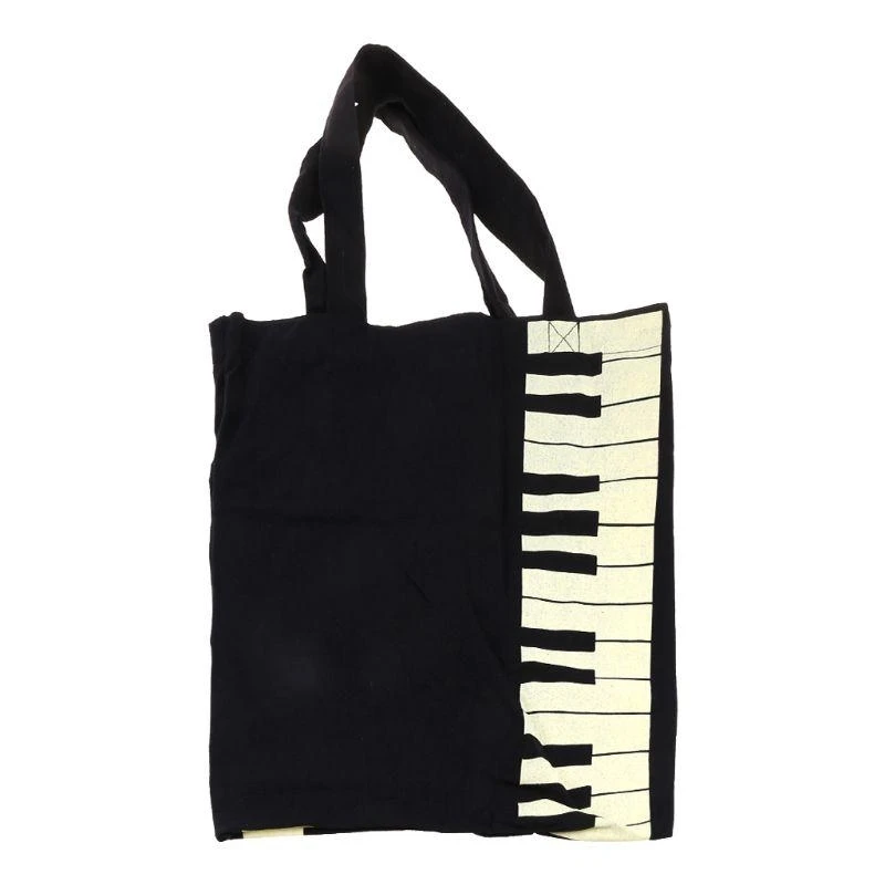 

G5AE Hot Fashion Black Piano Keys Music Music Badbag Тота для сумки для покупки сумочка