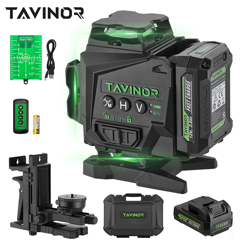 Livella laser verde a 16 linee 4x360 ° Livella a croce orizzontale/verticale autolivellante per piastrellatura, cartongesso, montaggio telai e ristrutturazione interna