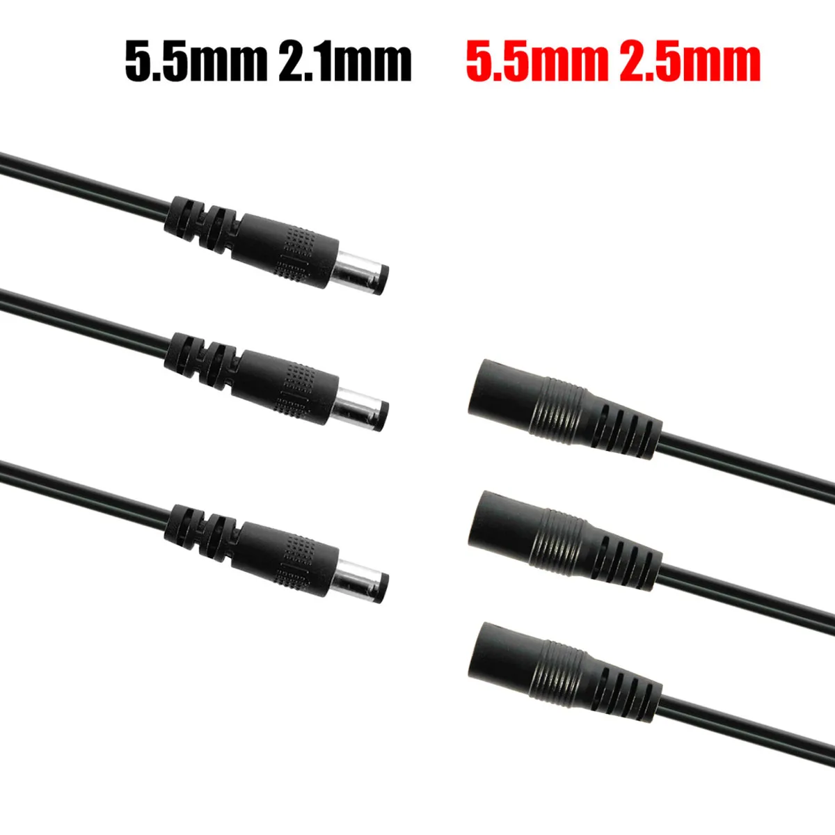 

Удлинительный кабель питания постоянного тока 5,5 мм, 2,1 мм, 2,5 мм, 12 В, источник питания, гнездовой штекер, шнур питания 22AWG для светодиодной ленты, камеры видеонаблюдения