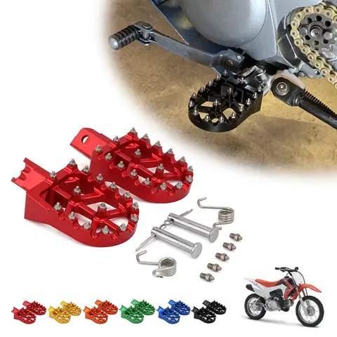รถจักรยานยนต์ Universal CNC ที่มีสีสัน Footpeg หมุดเท้าสําหรับ HONDA CRF XR 50 70 110 M2R SDG DHZ SSR KAYO Pit Bike